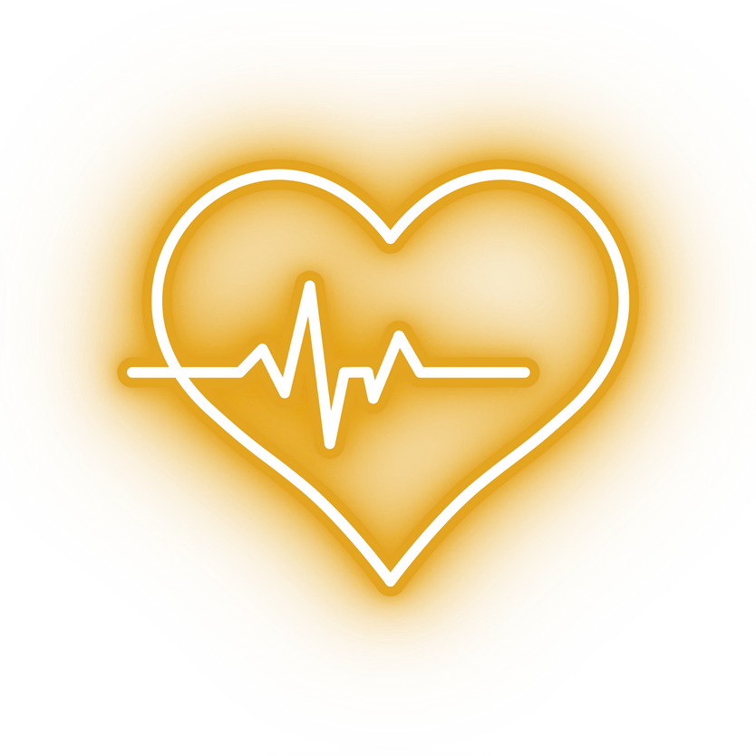 Neon yellow heart icon