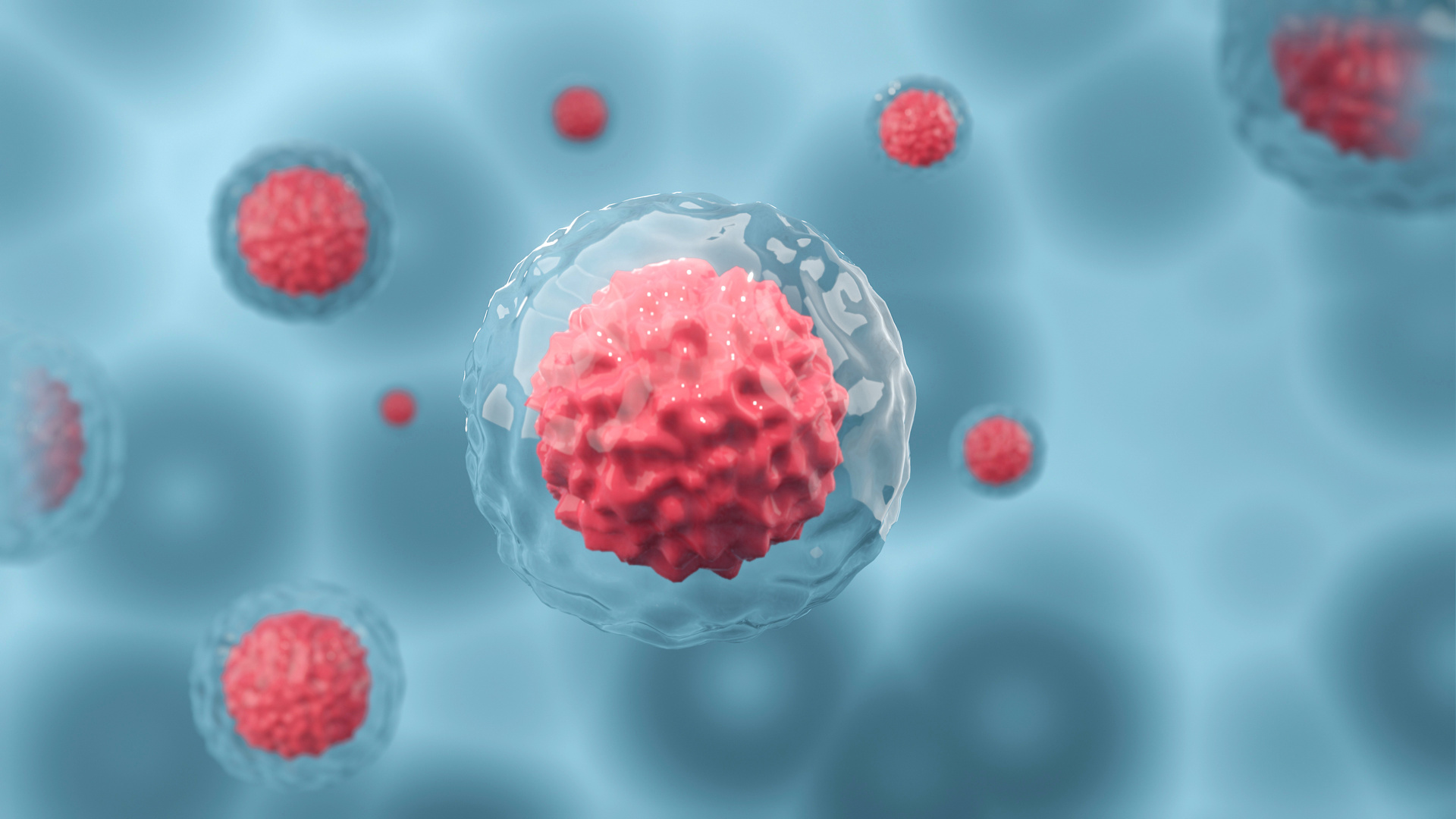 Embryonic Stem Cell Microscope on a Light Blue Background