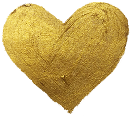 Gold Metallic Heart Brushstroke 	